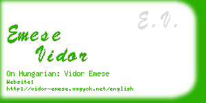 emese vidor business card